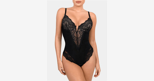 Bodynice body gainant sculptant a dentelle, col V