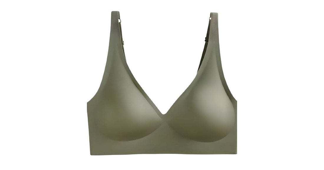 Soutien-gorge sans armatures Amaframe, coloris vert olive, vue de face