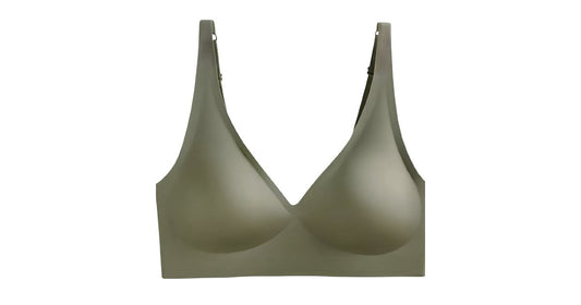 Soutien-gorge sans armatures Amaframe, coloris vert olive, vue de face