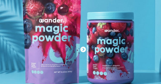 Magic Powder Wandernana, sachet et pot, saveur fruits rouges