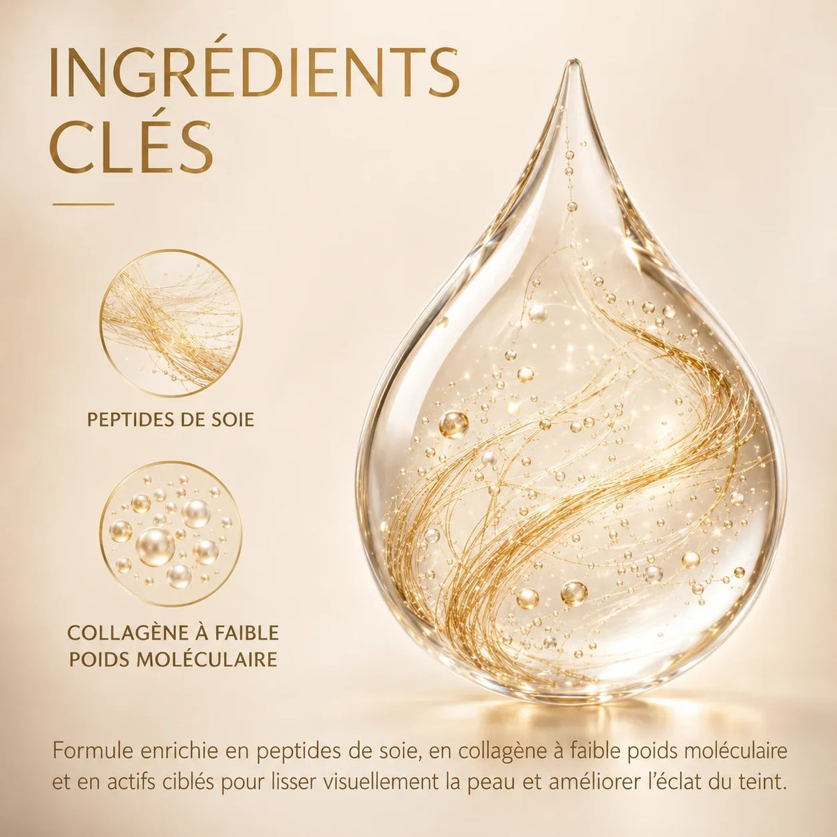 Ingrédients clés du sérum coréen : peptides de soie et collagène à faible poids moléculaire