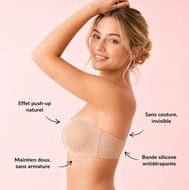 Soutien-Gorge Bandeau Push-Up Sans Bretelles